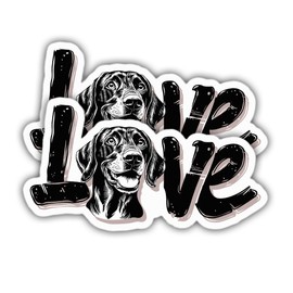 (2pcs) German Shorthaired Pointer Sticker Cool GSP Lover Decal Love Vinyl Stickers Weather-Resistant Stickers for Water Bottles Laptop Window Car 2pcs Size 3"
