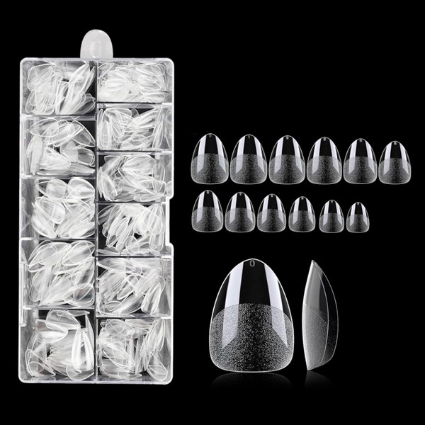 Yunova 240 Stück Mandel PMMA Nagelspitzen – Matte Press on