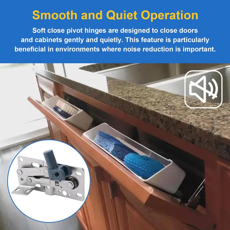 Replacement Pair of Soft Close Pivot Hinges LD-0220-50SC Cabinet Hinges