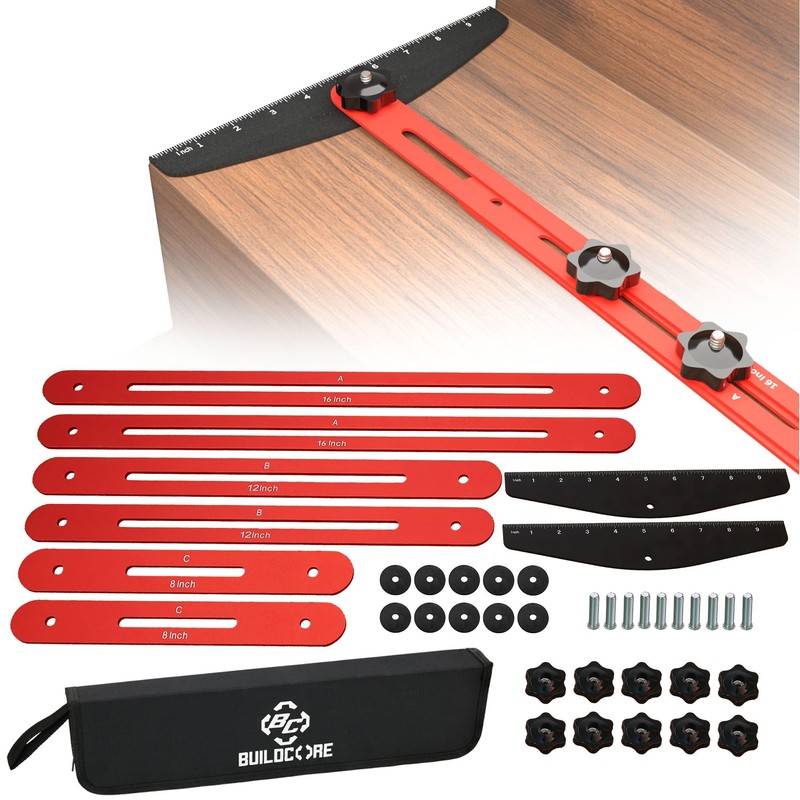 Professional Stair Tread Template Tool - Adjustable 8" to 46"