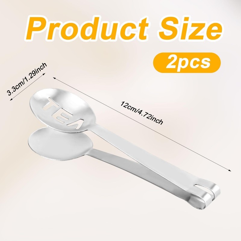 Cozioz 2-Pack Stainless Steel Tea Bag Squeezer & Tea Spoon