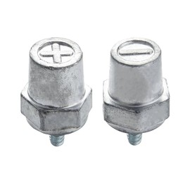 Ampper M6 Thread Male Lead Battery Terminal Charging Posts, M6 Battery Post Adapter (+/-) for Extension, Pack of 2