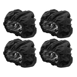 4PCS Infant Stroller Wheel Cover Black Baby Stroller Oxford Fabric Wheels Covers (Large (Single Pack))