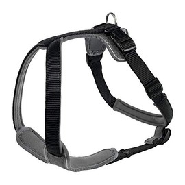 HUNTER NEOPREN dog harness, nylon, padded with neoprene, for sport and leisure,black / gray, nylon, neoprene,81-100,L-XL