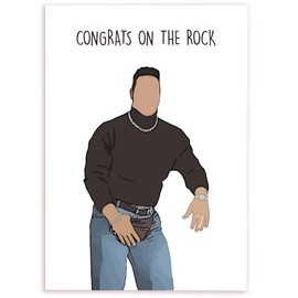 HEALSLA The Rock Engagement Card, Engagement Cards for Couples Newly Engaged Congratulations Card, Funny Engagement Gifts for Him, Dwayne Johnson Congrats on the Rock