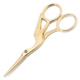 11.5 cm Stainless Steel Sharp Tip Classic Stork Scissors Crane Design Sewing Scissors DIY Tools Dressmaking Scissors (Gold)