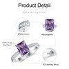 Gnteey Gemstone Rings 925 Sterling Silver 8x6 mm Emerald Cut