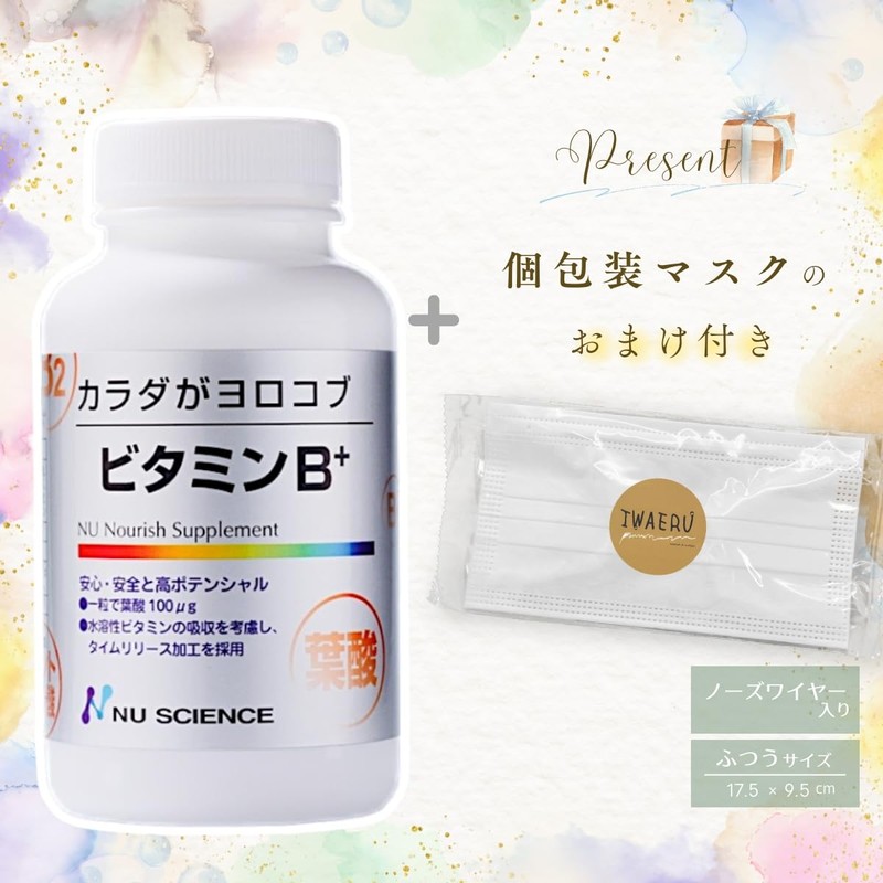 ニューサイエンス ビタミンB+ 240粒 IWAERUマスクセット ビタミンB100 60粒 リニューアル品