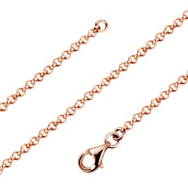 Avesano 101012-4 Rose Gold Necklace without Pendant 925 Sterling Silver Women's Necklace Width 2.2 mm Length 42 45 50 60 70 80 90 cm, Sterling Silver