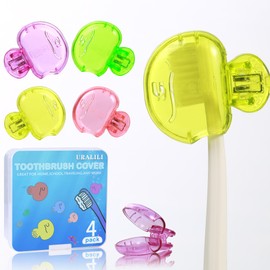 4 Pack Toothbrush Protector Caps: Portable Dustproof Brush Head Covers for Travel & Home Use - Universal Fit for Electric & Manual Brushes (Pink, Yellow, Green, Purple)