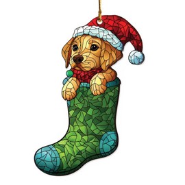 Labrador Dog Ornaments for Christmas Tree, Labrador Christmas Ornaments - Labrador Decor - Gifts for Labrador Lovers, Labrador Gifts for Women Men - Acrylic Ornament