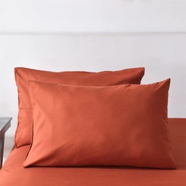 Ruccit Pillowcases 2 Pack Burnt Orange Pillowcases Soft Brushed Microfiber Pillow Case Soft Plain Pillow Cover with Envelope Closure,50x75cm