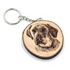 Generico Natural Wood Labrador Retriever Dog Keyring, Brown, One Size,