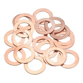 uxcell Copper Sealing Ring Gasket 14mm ID 22mm OD Flat Fitting Washers for Sump Plugs Water Fuel Hydraulic Fittings Pack of 20,1mm Thickness