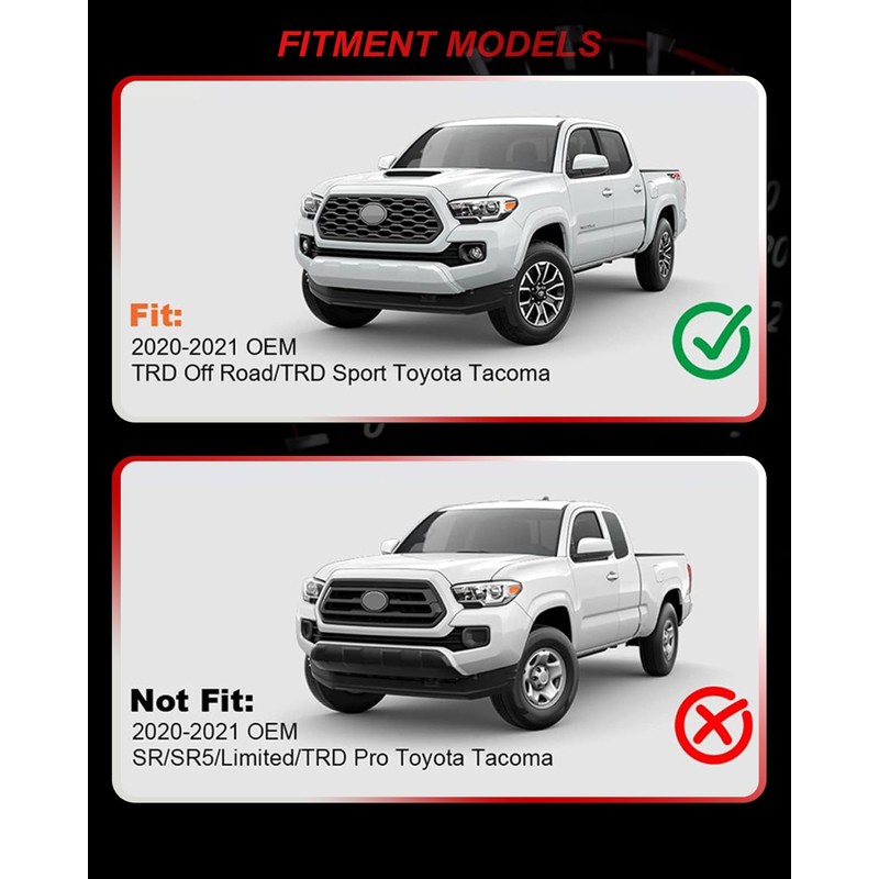 MODIPIM Smoked Shell White Light 4pcs Tacoma LED Grill Lights