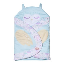 Baby Annabell Sweet Dreams 706886 Zapf Creation Swaddling Bag Purple Blue Swaddling Blanket with Ears and Wings Print for 36 and 43 cm Dolls
