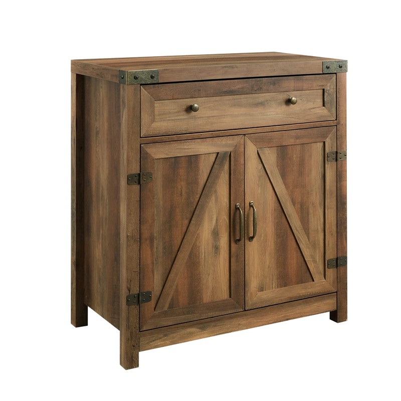 Walker Edison Cass Modern Farmhouse Double Barn Door Accent Cabinet,