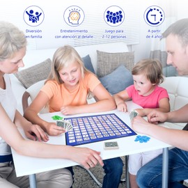 Juego de mesa de secuencia, Juego de Secuencia, Juego de Cartas con Tablero Plegable,Sequence Juego de Mesa,juego de secuencia para 2-12 jugadores, juego de fiesta interactivo con familiares y amigos.