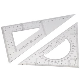 okhobby 2 Pack Triangle Ruler, Acrylic Scale Architectural Drawing Drafting Tool, for Office