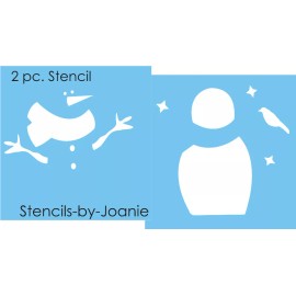 Stencils by Joanie Sm. STENCIL 3" tall Prim Frosty Snowman Crow Winter Christmas DIY Craft Signs