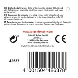 Schmidt Spiele 42637 Worry Eaters Wallo, 24 cm Plush, Edition AHOI, Multi-Coloured