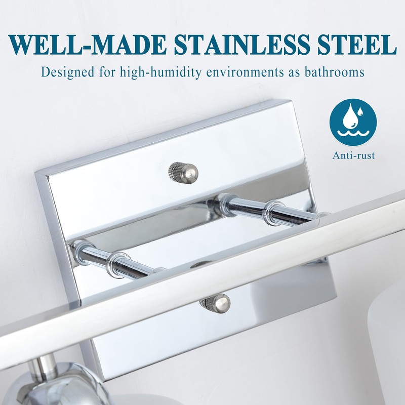 Mecgirn Stainless Steel Bathroom Vanity Light Over Mirror, 2 Light