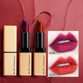 BLUE LOVE Color Lipstick Makeup, Hydrating Satin Lip Stick, Stay Long Lasting Lipcolor Makeup, Cream Soft Finish Red Lipstick for Women (016 Strawberries Pink)