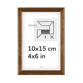 Pix FRAMES Picture Frame - Wooden Photo Frame - Frame with Acrylic Glass Panels - Frame for Hanging and Standing - Modern Photo Frame - 10 x 15 cm - Dark Brown