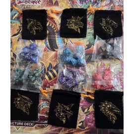 Unbranded  Dice Set with Gold Numbers and a Small Dice Bag