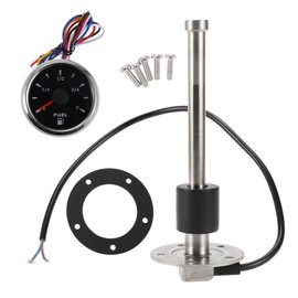 HEROFFIX 1 Set Fuel Sending Unit and Gauge Kit Boat Fuel Sending Unit Marine Fuel Sender Unit 175mm/6.89" Silver Tone,Black Metal