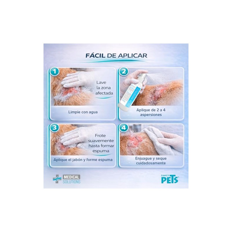 Fancy Pets Medical Solutions Jabón Antiséptico para Heridas de Perros