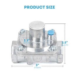 Stanbroil 1/2'' Gas Pressure Regulator for Liquefied Propane and Natural Gas, NG 5" WC Out/LPG 10" WC Out