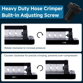 Jeogejin Hose Crimper Kit, Heavy Duty Ferrule Crimping Tool with 100 Brass Ferrules, Air Hose Crimping Tool for 1/4", 5/16", 3/8" Hose, 5 Die Sizes 0.44"-0.63"