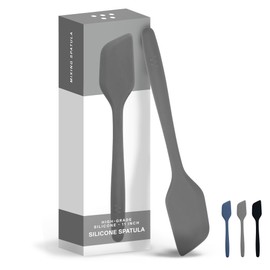 Misen Heat Resistant Silicone Spatula - Nonstick Cookware Safe, Flexible Kitchen Turner for Baking, Egg Mixing, Pancake Flipping - Large, Durable Rubber Spoonula - 11 Inch - Gray
