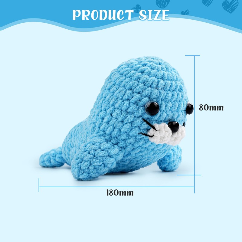 Crochet Kit for Beginners, Sea Lion Crochet Kit, Crochet Starter