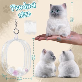 Anboor Squishies Toy with Big Cat - Soft Furry Siamese Cat Squishies Stress Relief Toys for Kids and Adults, Cute Realistic Sensory Fidget Toys (4.9 inch)
