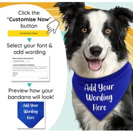 Spoilt Rotten Pets S3 Medium Any Wording Of Your Choice Custom Dog Bandana, Scarf For Dogs & Cats (S3 Medium Dogs, Labs, Staffies & Springers)