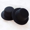 FOIBURELY 6 pcs 5.1" W Black Mini formal hats Miniature