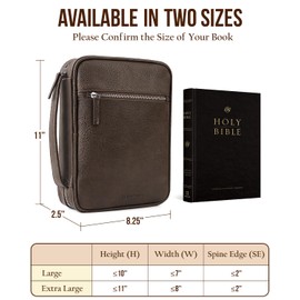 Bible Cover - Bible Case with Durable Handle, Carrying Book Case Church Bag Bible, Protective with Zippered Pocket, Ideal for Church and Prayer Meetings, Christian Gift