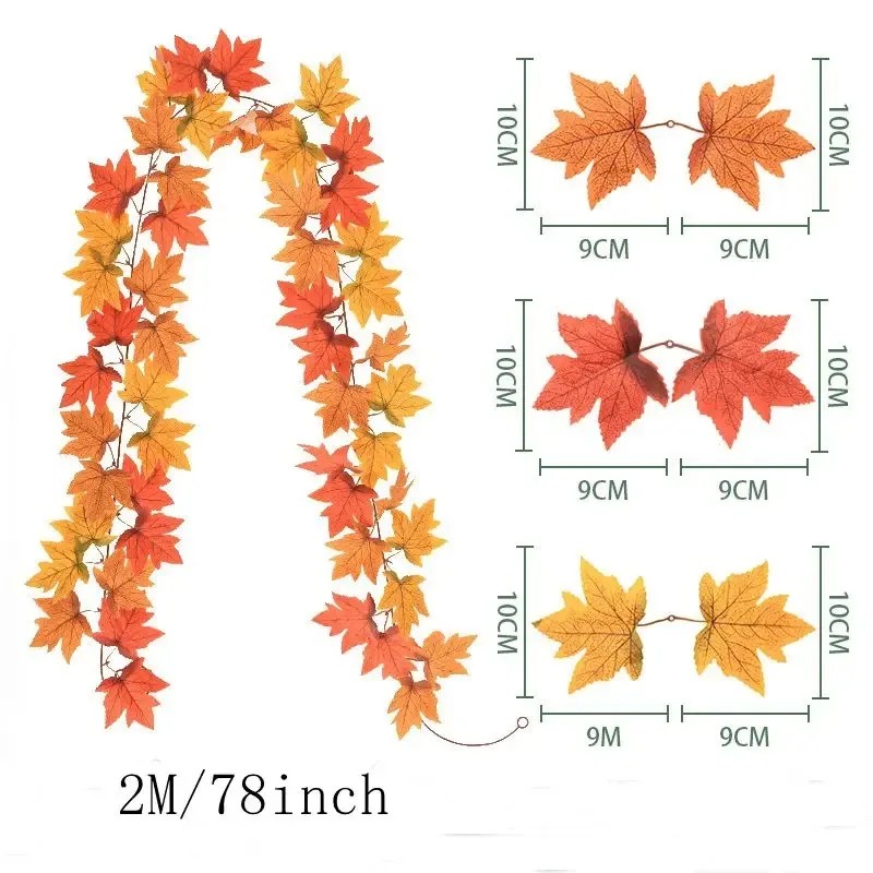 Artificial Maple Leaf Garland for Fall Decorating – Autumn Vine