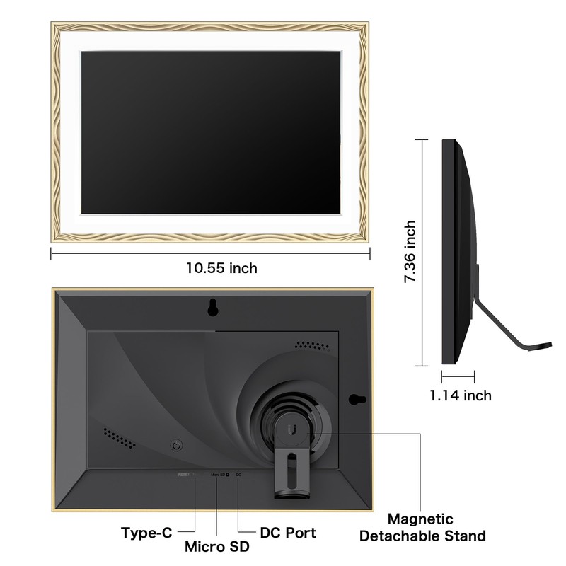 Digital Picture Frame, 10.1'' Frameo Digital Frame Wifi, 1280*800 HD