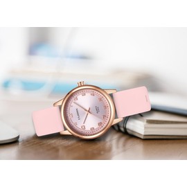 EAJOMIN Waterproof Analog Nurse Watch for Women Nurses, Nursing, Second Hand Easy to Read Comfortable Silicone Band Quartz Watches Gifts for Women (E1010 Pink)