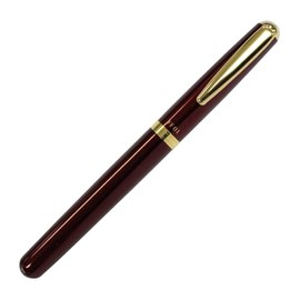 オート OHTO FF01 Gold Parts Model Fountain Pen, Schmidt Iridium Gilded Nib, Aluminum Barrel with Gold-Plated Brass, Wine Finish, Includes 2 FCR-6 Black Ink Cartridges, FF01-GWI
