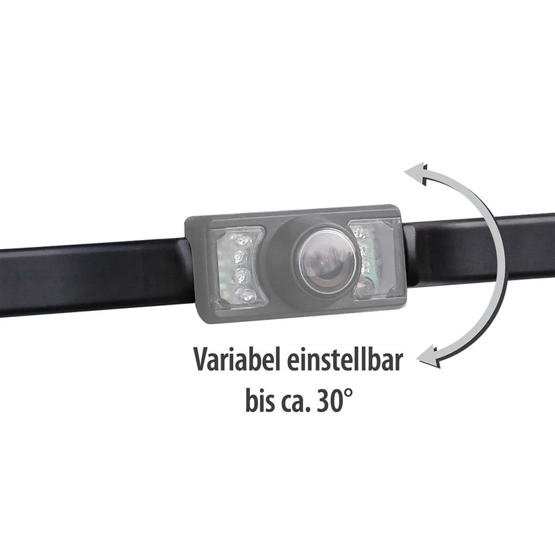 Eufab Funk-Rückfahrvideosystem Abstandshilfslinien Saugfuß, Kennzeichenhalter black