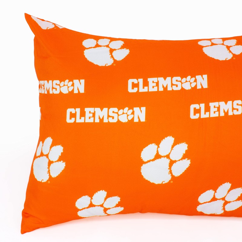 College Covers Clemson Tigers Pillowcase Pair - Solid (Includes 2