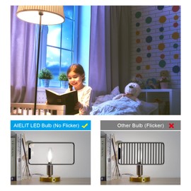 AIELIT B11 E12 LED Candelabra Bulb 25-Watt Equivalent, 5000K Daylight White, 200 Lumens, Dimmable Chandelier Light Bulb, Clear Glass, 2W Candle LED Filament Bulb for Ceiling Pendant, 4-Pack