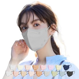 OKUYOSHI 3D Sculpted Mask, Easy to Breathe, 52 Pieces, Face-Slimming, Bicolor, Non-Wire, Non-Woven Fabric, Disposable, Three-Layer Construction, High Fit, Fashionable, Ear Pain Relief, Skin-Friendly