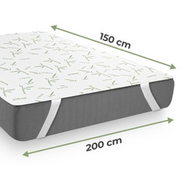 Utopia Bedding Mattress Protector, 150 x 200 x 30 cm, Waterproof, Soft Viscose, with Elastic Corner Straps, Oeko-Tex Certified Mattress Topper, Breathable, Mattress Protector