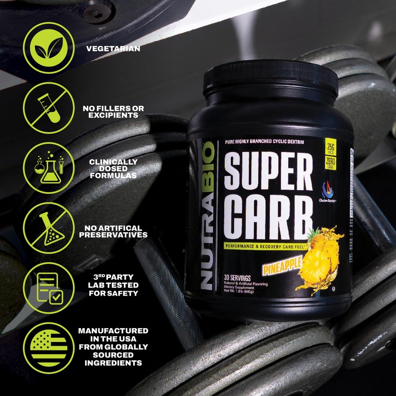 NutraBio Super Carb, Carbohydrate Powder with Cluster Dextrin & Electrolytes,