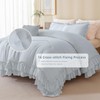 Queen's House Light Blue Ruffled Comforter Set Queen Size, Lightweight